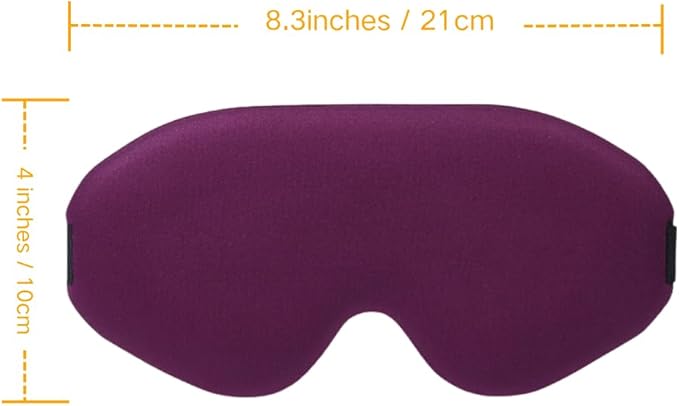 100% Light Blocking Sleep Mask, Only 0.73oz Light Comfortable 3D Contoured Memory Foam, Blink Freely Eye Masks for Sleep, Travel, Nap, for Women, Purple