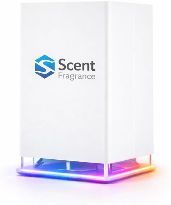Scent Fragrance Diffuser Machine Scents up to 800 Sq. Ft Room, Compatible with Alexa & Google, WiFi & Bluetooth Enabled - Bundle Set 1 Cartridge Included (White Diffuser)