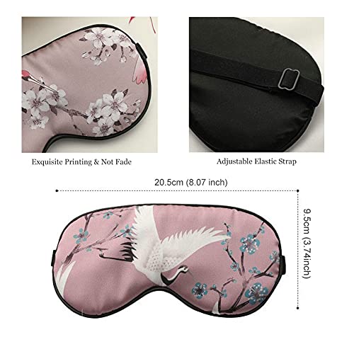 4-Pack Silk Satin Eye Mask Classic Painting Arts Sleep Mask Blindfold for Nap Travelling Party Trational Flowers and Birds Art_4pcs