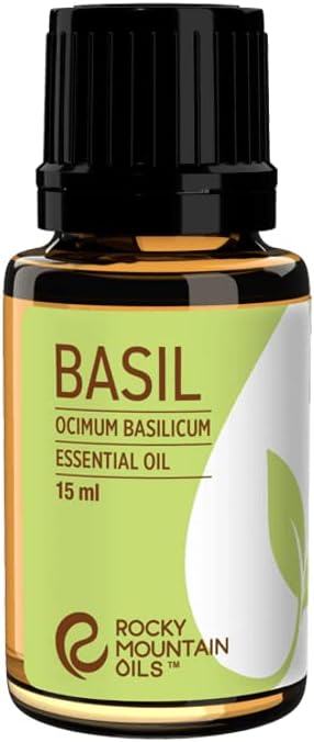 Rocky Mountain Oils - Basil Essential Oil 15ml - Essential Oil Kit Includes, Citrus Purify, & First Aid, for Diffuser