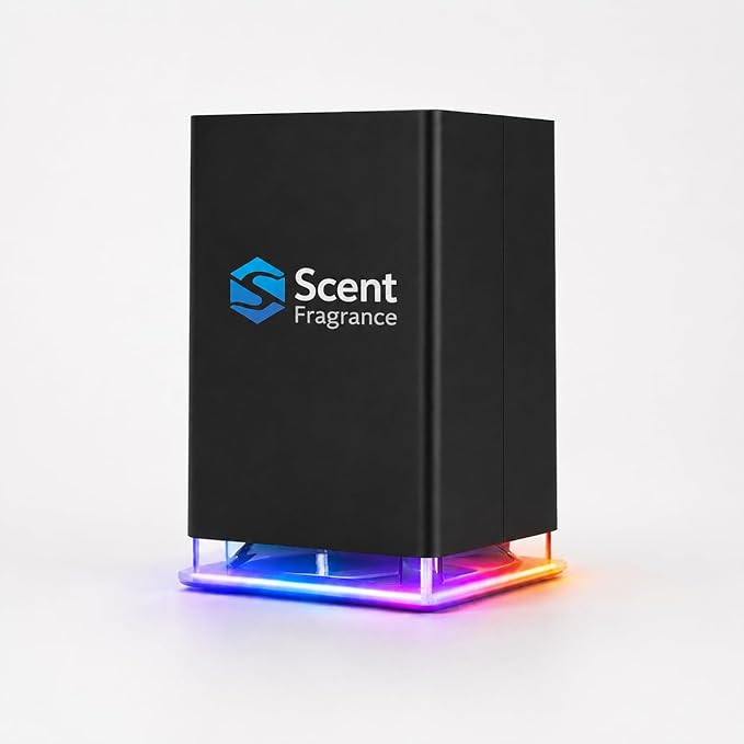 Scent Fragrance Diffuser Machine Scents up to 800 Sq. Ft Room, Compatible with Alexa & Google, WiFi & Bluetooth Enabled - Bundle Set 1 Cartridge Included (Black Diffuser)