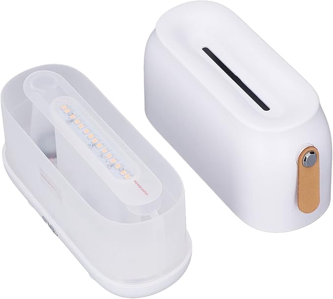180ml Flame Humidifier, Humidifier with Flame Light, USB Powered Mist Diffuser with Realistic Flame Effect and Dual Mode Rainbow Lighting for Bedroom Office Car, White