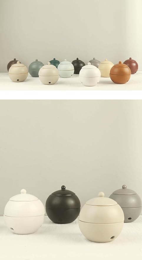 Modern Ceramic Essential Oil Diffuser, Spherical Design, 30ml Capacity, 10cm Height, Multiple Colors Available, 400g Weight (Wine red)