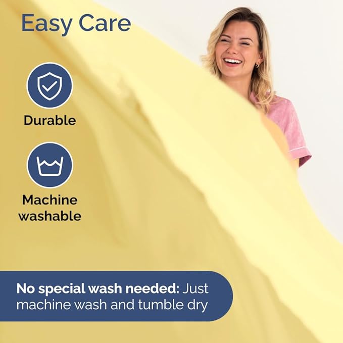 Flex Top Split Head King 4 Piece Sheet Set - Ultra-Soft, Breathable & Cooling Bed Sheets Set - Hotel Luxury Bedding for Women & Men w/ Deep Pockets - Wrinkle Free & Fade Resistant - Oeko-Tex - Yellow