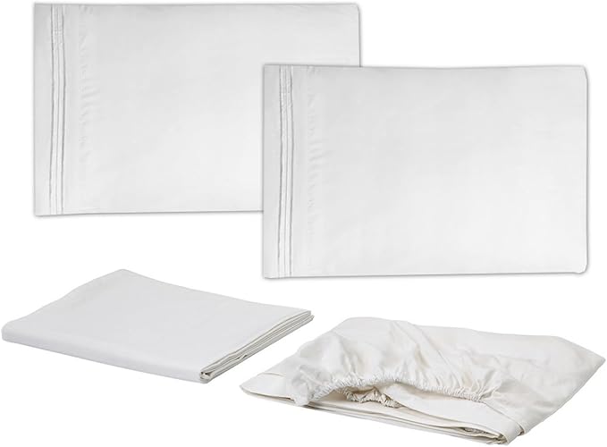 Full Size Luxury Faux Fur Comforter Set - Soft & Breathable 7-Piece Bedding Collection - 1 Comforter, 1 Fitted Sheet, 1 Flat, 2 Pillowcases, 2 Pillow Shams - Deep Pocket - Premium Quality, White