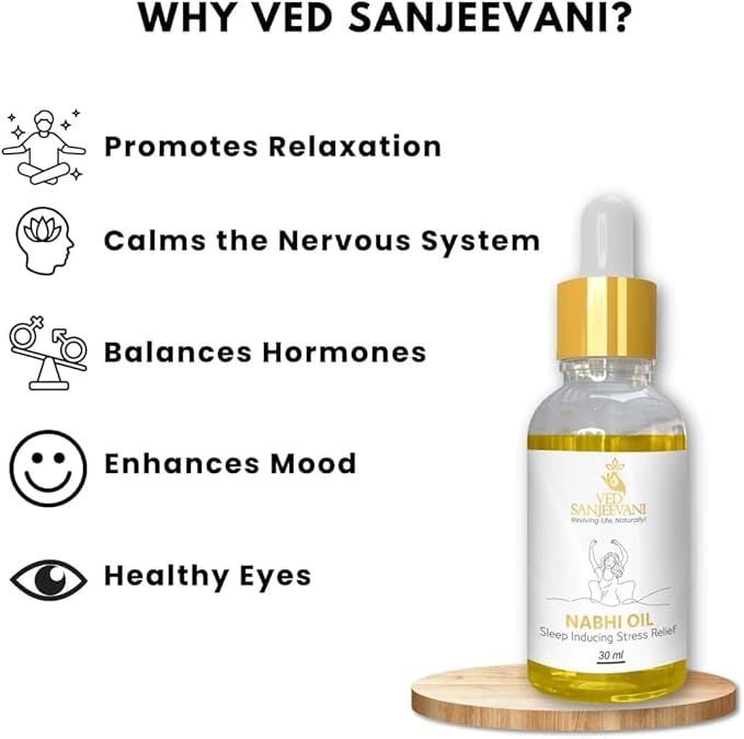 Sleep-Inducing Stress Relief Nabhi Oil for Deep Relaxation & Better Sleep Quality | Herbal Aromatherapy Navel Oil | Natural Calming Formula | 30 ml