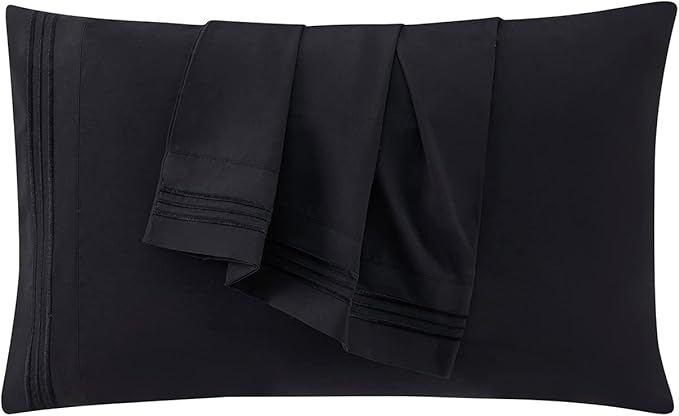 Clara Clark 1800 Premier Series 4pc Bed Sheet Set - King, Black