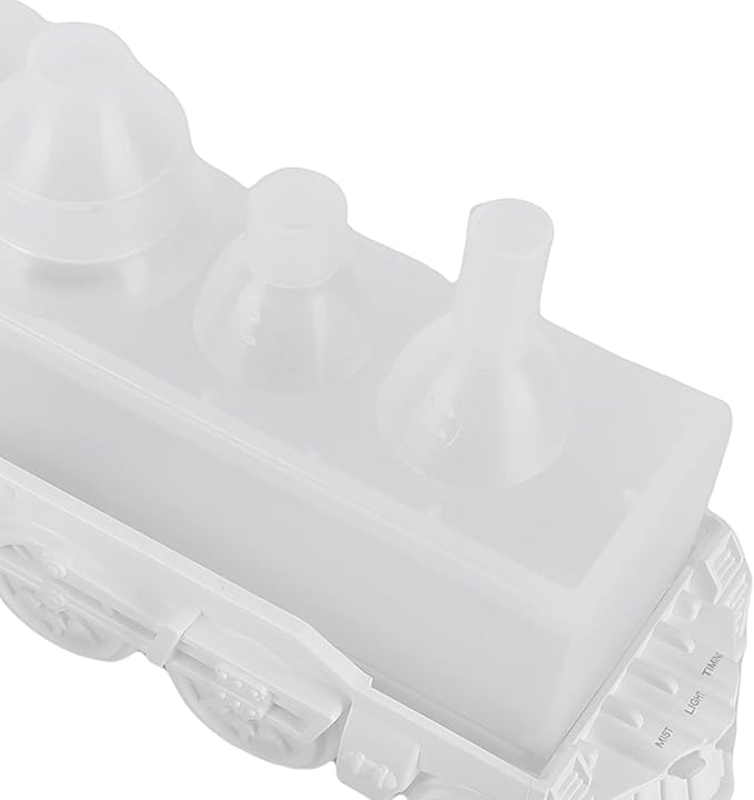 Fabater 300ML Train Shaped Humidifier with Night Light for Bedroom Desk, Train Essential Oil Diffuser Cool Mist Humidifier Dual Spray Modes (White)
