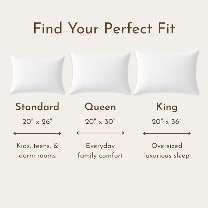 Little Sleepy Head Standard Pillow for Sleeping, Adjustable Loft Bed Pillow with Hypoallergenic Down-Like Fill, Hotel Quality Comfort, Soft or Firm Support - Standard Size Pillow 1 Pack, 20x26