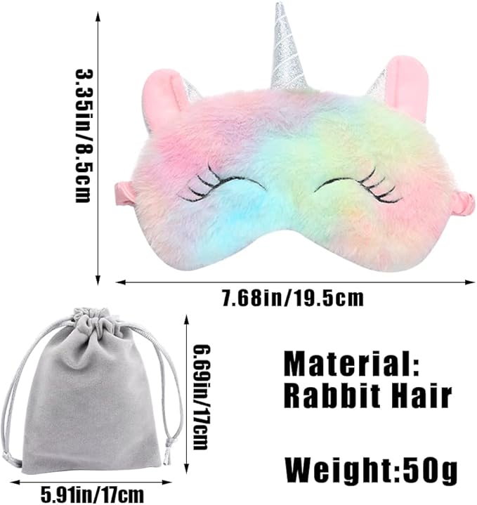 4 Pcs Cute Sleep Mask Animal Sleep Mask Soft Plush Blindfold Eye Covers for Sleeping Women Girls Kids