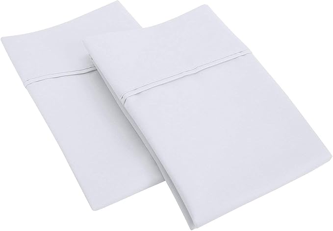 Mattress-Homes King Size Pillowcases Set of 4 – Hotel Quality Cotton Pillow Cases, Smooth & Silky, Soft Breathable Bed Pillow Covers, Machine Washable, White Pillowcases King Size