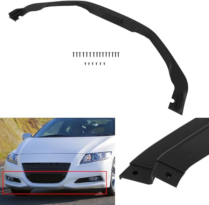 SCITOO Matte Black Front Bumper Lip JP Style3pcs Fits for 2011 2012 for Honda CR-Z PP Front Lip Spoiler