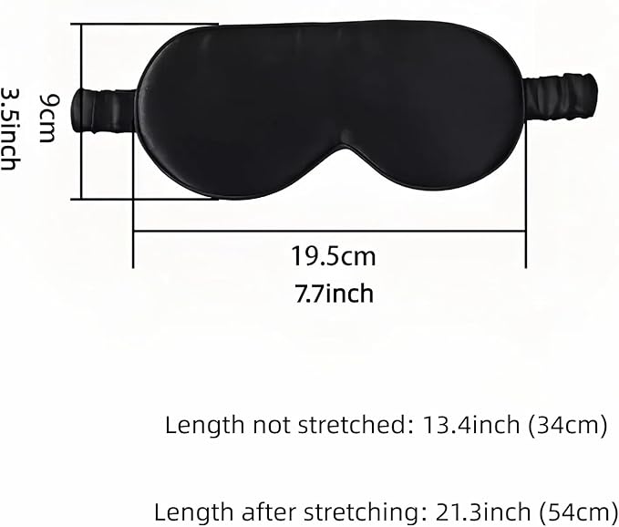 100% Nature Double-Sided Mulberry Silk Shading Eye Mask with Silk Strap, Navy