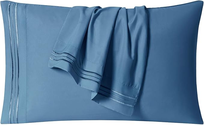 Clara Clark Premier 1800, Twin XL 3PC Microfiber Bed Sheets Set, Blue Heaven, Deep Pocket, Fade Resistant, Breathable