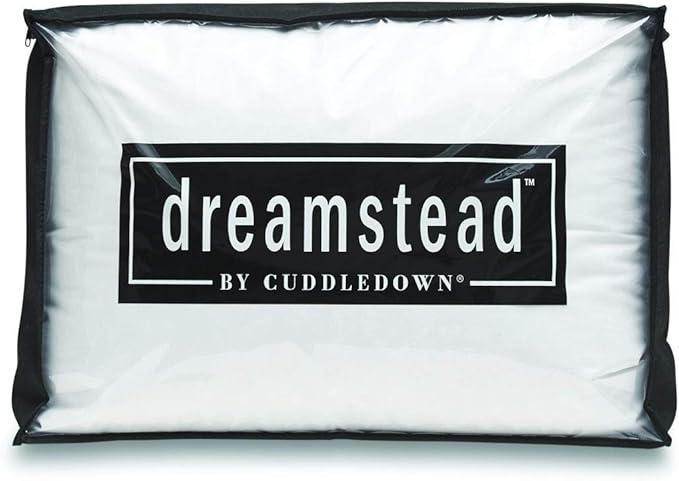 Cuddledown Dreamstead Down Alternative Pillow | 100% Cotton, Percale Weave | Premium European Fill | Hypoallergenic | Handcrafted | Oeko-TEX Standard 100 | 20" x 26" | Standard | Medium