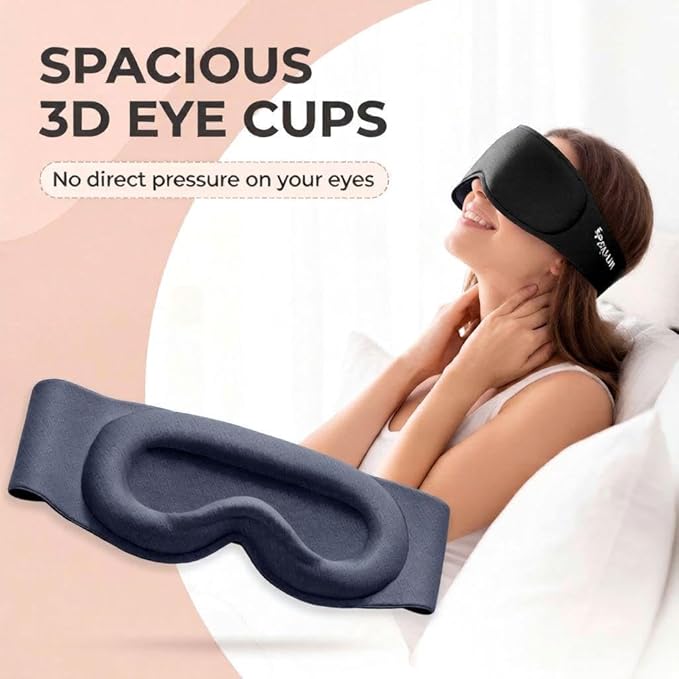 100% Blackout Weighted Sleep Mask - 3D Contoured Eye Mask for Sleeping, Zero Eye Pressure Design, Soft Breathable Fabric,Eye Cover for Bedtime Relaxation, Camping and Travel Nap,Pink