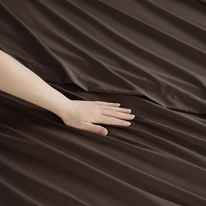 Clara Clark King Sheets, 6 Piece Set - Hotel Luxury Sheets for King Size Bed, Super Soft Bedding Set, King Size, Chocolate Brown