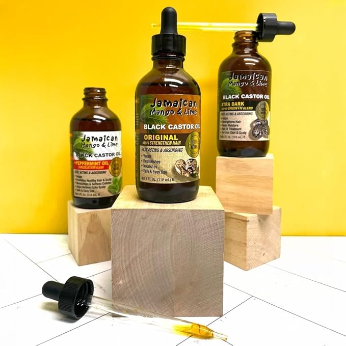 Jamaican Mango & Lime Black Castor Oil – Hair & Scalp Oil for Locs, Braids, Twists & Natural Hair – Strengthens, Moisturizes & Promotes Hair Growth (4oz (Pack of 1), Xtra Dark)