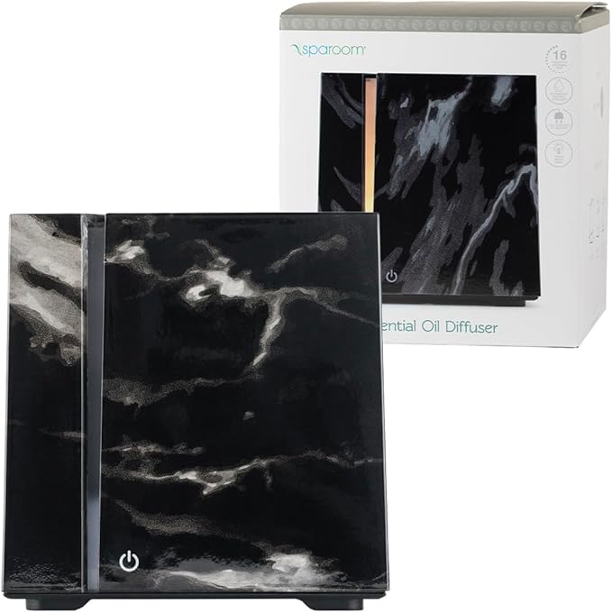 Sparoom Onyx Aromatherapy Ultrasonic Misting Essential Oil Diffuser for Large Rooms, Black Marble Design