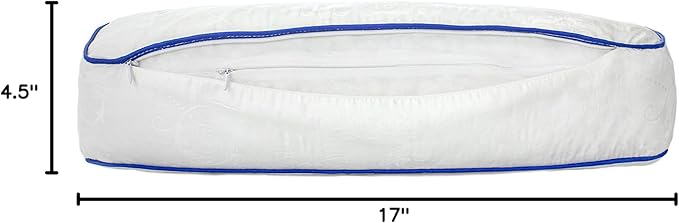 Nature's Guest Adjustable Cervical Neck Roll Bolster Pillow for Sleeping, Neck Pain Relief, Spine Support, Travel, Leg Support, Pregnancy, Cotton Cover, Hypoallergenic Microfiber Fill