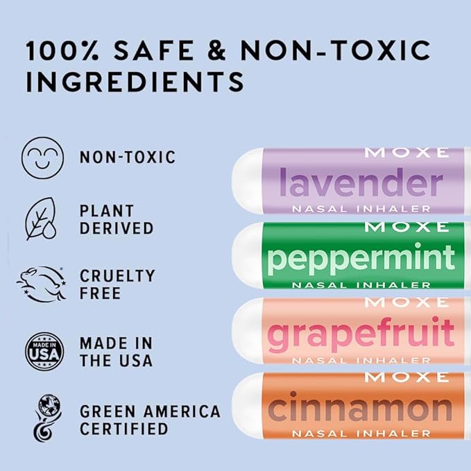 MOXE Scent Training Kit, Made in USA, Scent Diversification, 4 Essential Oil Fragrances, Olfactory Regeneration, Olfactory Expansion, Natural Therapy for Anosmia, Guidebook & Log, Phase 2