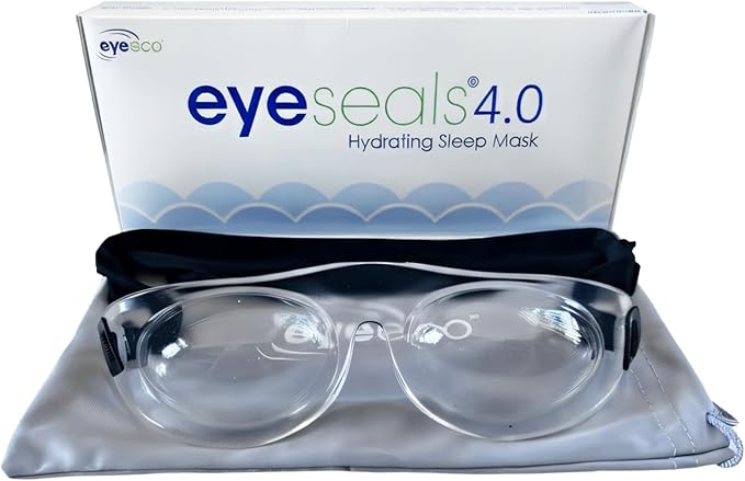 EyeEco Eyeseals 4.0 Sleep Mask – Clear – Moisturizing Eye Masks for Sleep Keep Dry Air Out – Latex-Free Eye Mask Great for CPAP Users