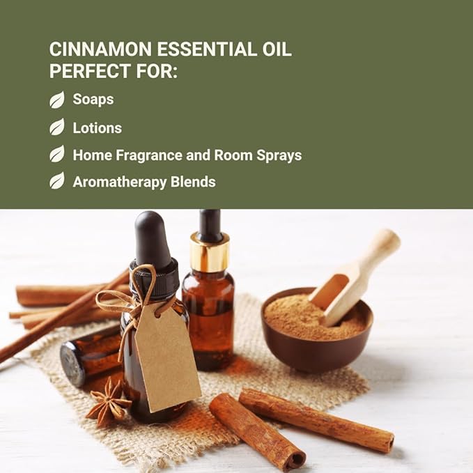 Cinnamon Essential Oil - Direct from Sri Lankan Essential Oils - 100% Pure - Natural Aceite de Canela for Aromatherapy & Wellness - Premium Grade (8oz)