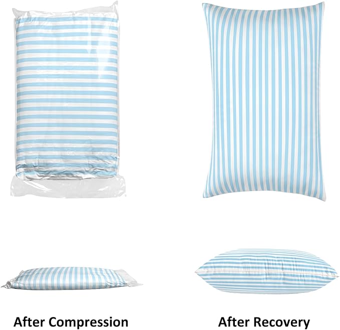 EIUE Bed Pillows for Sleeping 4 Pack,Pillows for Side and Back Sleepers,Super Soft Down Alternative Microfiber Filled Pillows (Sky Blue, Queen (Pack of 4))