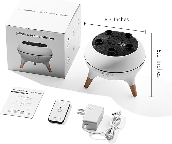 Mushroom Cloud Humidifier, Aromatherapy Essential Oil Diffuser with Sound-Activated Mode, 7-Smoke Modes Jelly Fog & Color LED, Large Water Tank with Auto-Shutoff, for Home Bedroom Office
