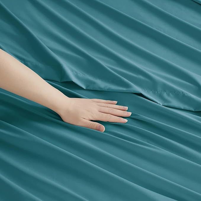 Clara Clark King Sheets, 6 Piece Set - Hotel Luxury Sheets for King Size Bed, Super Soft Bedding Set, King Size, Teal