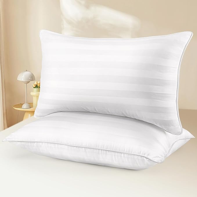 DIORIS Queen Pillows Set of 2 - Bed Pillows for Sleeping, Cooling Down Alternative Pillow, Medium Soft for Side Back Stomach Sleepers, Hotel Quality, Machine Washable