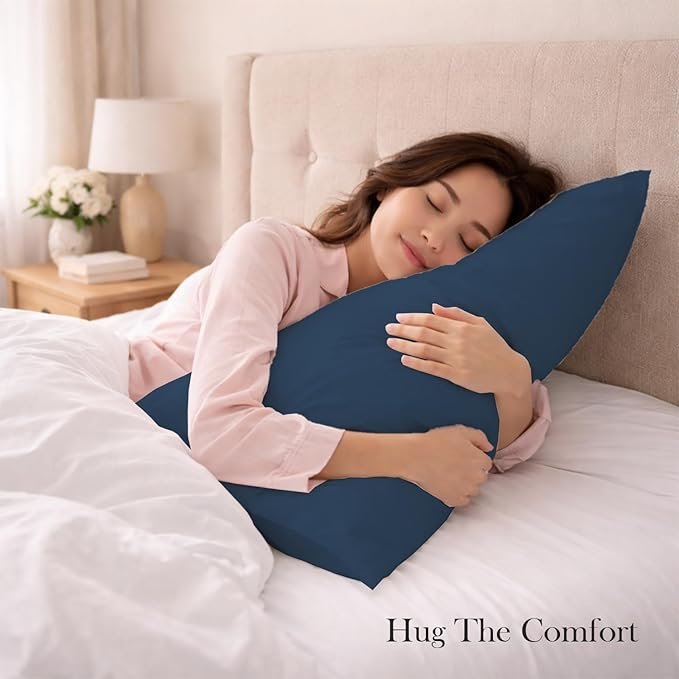400 Thread Count 100% Egyptian Cotton Queen Size Pillowcases Set of 4, Soft & Breathable Sateen Weave, Envelope Closure, Hotel Luxury Bed Linen, Durable & Fade Resistant, 20"x30", Medium Blue