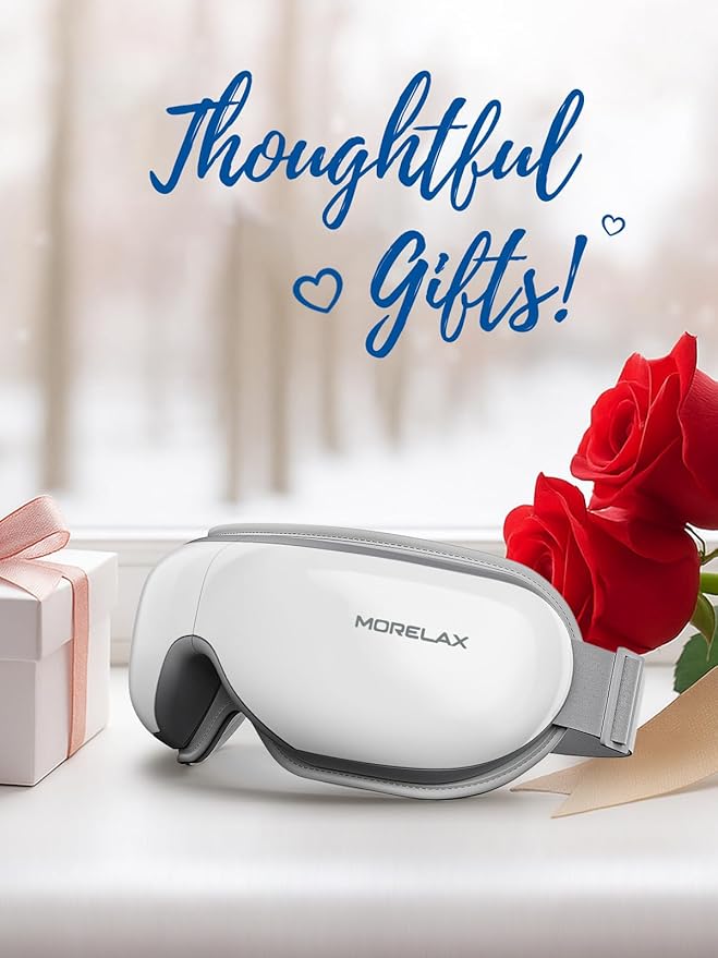 Morelax Mothers Day Gifts for Woman,Eye Massager with Heat & Bluetooth Music, Birthday Gifts for Women, Reduce Eye Strain, Headache Relief and Improve Sleep,Gift for mom/Sister/Wife