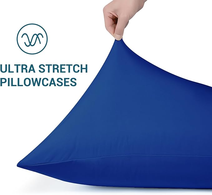 Elegear Cooling Pillow Cases for Hot Sleepers, Japanese Q-Max>0.55 Arc-Chill Cooling Pillowcases, Double Sided Elastic Cooling Pillow Covers with Hidden Zipper Set of 2 - King (20" x 36")