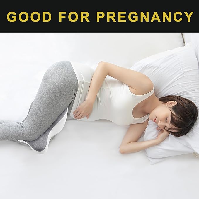 anzhixiu Long 14” Knee Pillow for Side Sleeper Fully Support Thighs and Knees for Required Knee Separation- Leg Pillow for Side Sleeping Between Legs Aligns Spine- Large, Gray