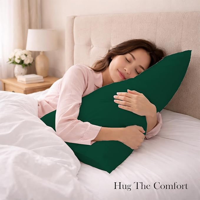 400 Thread Count 100% Egyptian Cotton Queen Size Pillowcases Set of 4, Soft & Breathable Sateen Weave, Envelope Closure, Hotel Luxury Bed Linen, Durable & Fade Resistant, 20"x30", Olive
