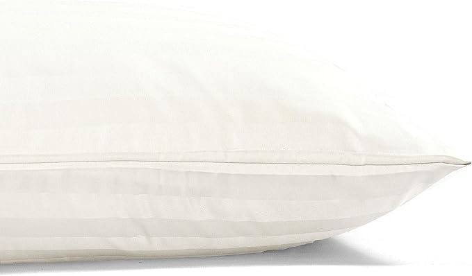 ROYALE LINENS 1500 Thread Count Poly Cotton Sateen Dobby Stripe Sheet Set - 6 Piece King Bed Sheets - 1 Fitted, 1 Flat, 4 Pillow Cases -Soft Cool & Crisp Sheet Set (King, Bright White)