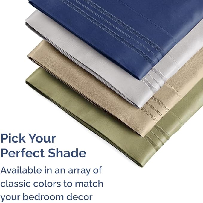 Standard Pillow Cases Set of 10 - Ultra Soft Hotel Quality Pillowcase Covers - Comfy, Cozy & Wrinkle Free - Shrink, Stain & Fade Resistant - Machine Washable Pillow Protectors - 10 Pcs Set - Navy Blue