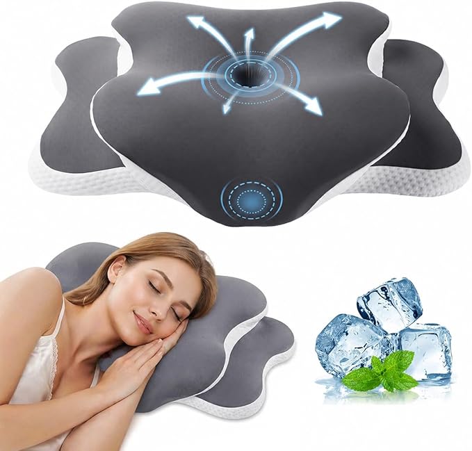 lazyzzz Cervical Neck Pillow for Neck and Shoulder Pain Relief, Memory Foam Pillow, Ergonomic Contour Side Sleeper Pillows, Soft Cooling Orthopedic Pillow for Side Back Stomach Sleepers