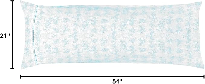 Elegant Comfort Ultra Soft 1-Piece Set Sea Waves Print Pillowcases - 1500 Premium Hotel Quality Microfiber, Soft and Smooth Hidden Zipper Closure 1-Piece Pillow Covers - Body Pillowcase, Wave Aqua