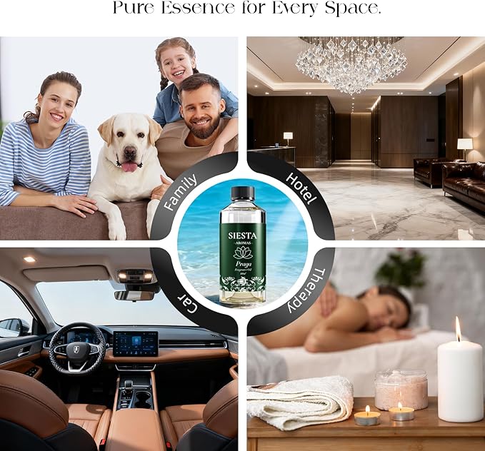 Siesta Praga Oil Aroma Hotel Luxury Scent for Diffuser Oils Praga, 16.9 Fl Oz (500ml) USA Made, Aroma Oil for Diffusers & Hotel Fragrance Oil for Aromatherapy, Bigger Bottle Bolder Long-Lasting Scent