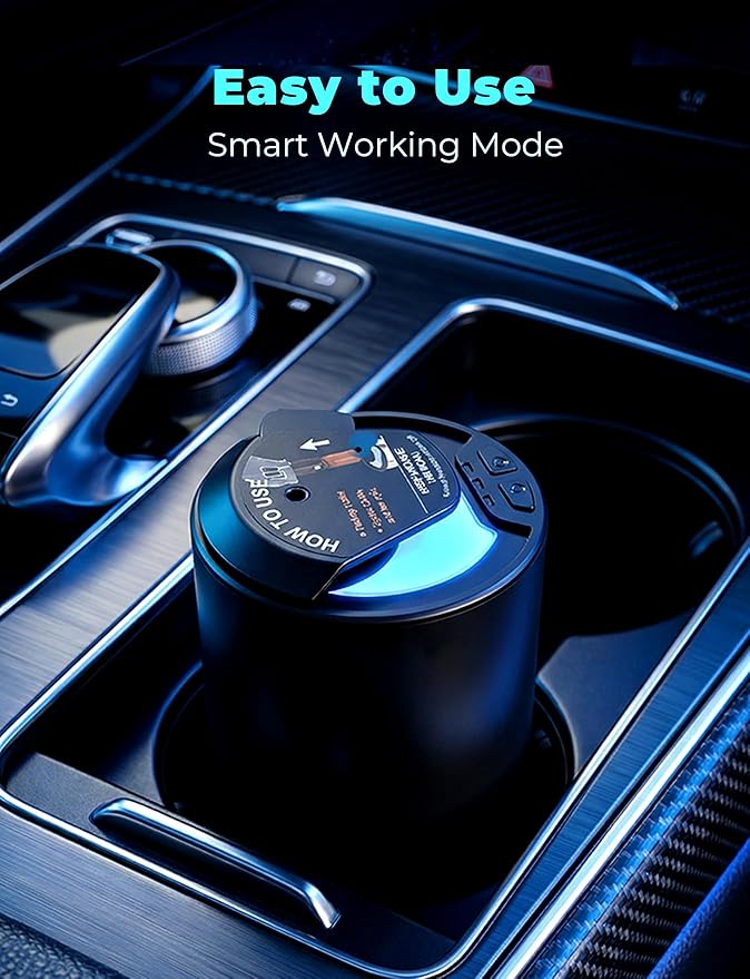 Waterless Car Essential Oil Diffuser, Smart Auto On/Off, Rechargeable Car Aroma Diffuser, Compact Scent Diffuser with 20H Battery Life