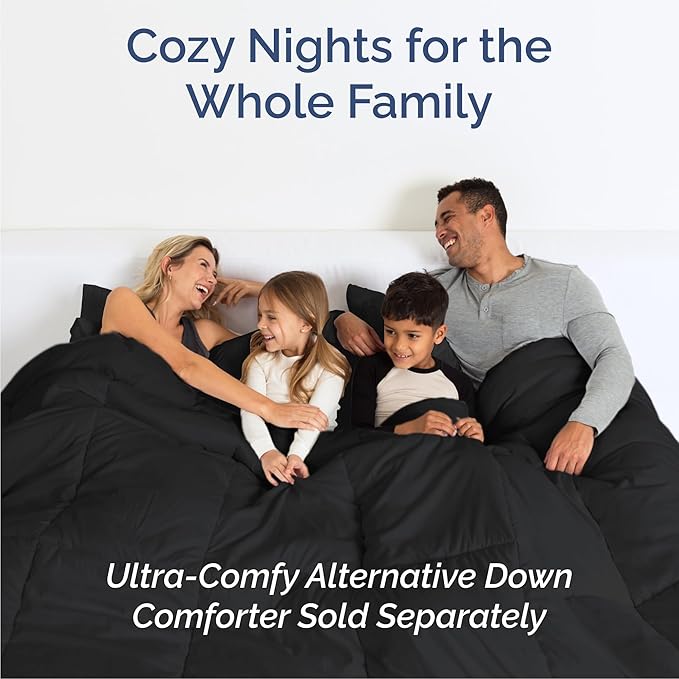 Queen 6 Piece Sheet Set - Comfy, Breathable & Cooling - Hotel Luxury Bedding for Women, Men, Kids, Teens and Children - 1 Flat & 1 Fitted Sheet & 4 Pillowcases w/ Deep Pockets - Wrinkle Free - Black