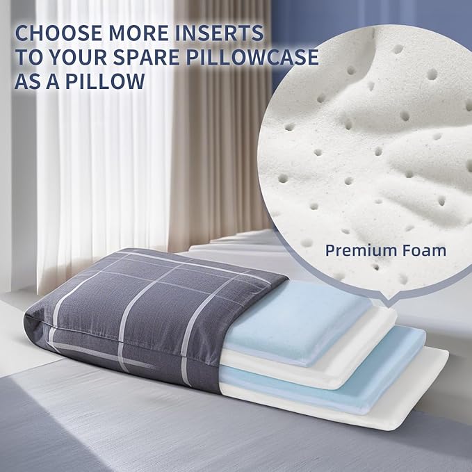 Adjustable Foam Pillow's One Layer - 1 Height 1.2'' Insert for Cervical Pillow to Raise Pillow Height, CertiPUR-US Flat Foam Piece, Ultra Thin Pillow for Stomach Sleeper, White, Medium Firm