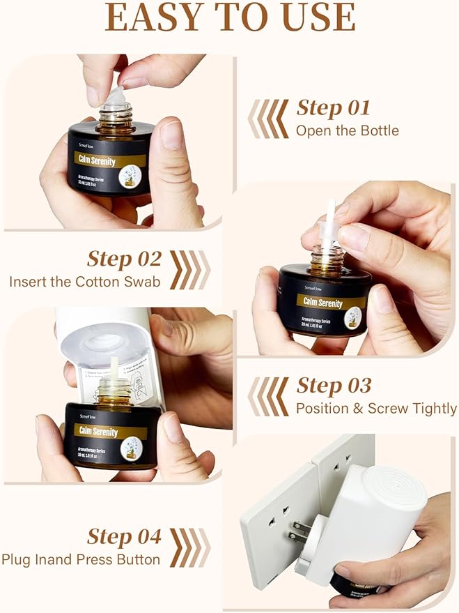 Essential Oil Refill 1.02oz/30ml - Free SF101 Waterless Aromatherapy Diffuser, Covers 1000 Sq Ft, 120-Day Natural Scent,Minted Rosewood
