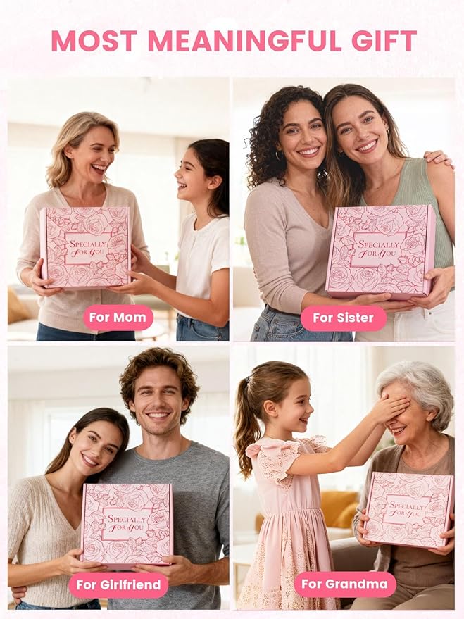 Mother's Day Gifts Set 16Pcs Rose Spa Bath & Body Care Set with Bath Bombs & Lotions, Relaxing Home Spa Gift Kit for Mom Wife Girlfriend, Ideal for Mother’s Day Birthday Women Gift Sets