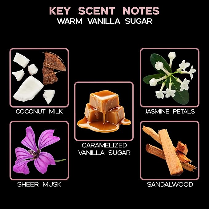 Reed Diffuser Set, Warm Vanilla Sugar Scented Oil Diffuser with Sticks, Home Fragrance Accessories for Bathroom Shelf Decor, Aroma Diffusers for Home or Office Fall Decor, USA Made