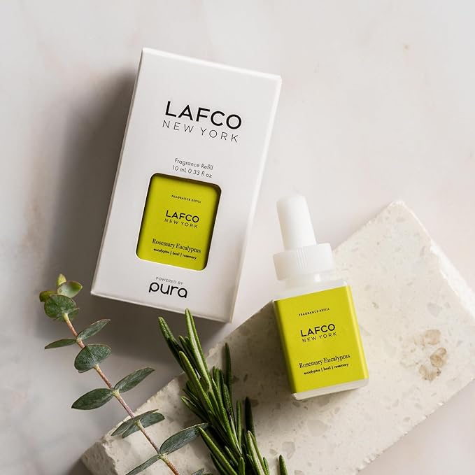 LAFCO New York Pura Smart Device Refill, Rosemary Eucalyptus - Pack of 2 - Each Vial Delivers Up to 2 Weeks of Fragrance Life - Made in the USA