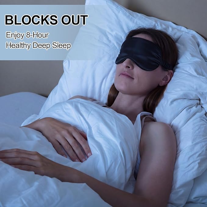 Geyoga 24 Pcs Silk Sleep Eye Masks Soft Satin Masks for Sleeping with Adjustable Elastic Strap Comfortable Blindfold Eyeshade for Men Women Travel Nap Night Sleep(Pink, Black)