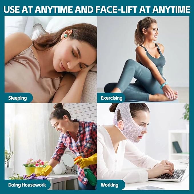 Beauty Face Sculpting Sleep Mask, Double Chin Reducer,V Shaped Slimming Face Mask, Reusable Facial Shaped UP Lift Mask- Anti-Aging and Anti-Wrinkle Band(1Pcs)